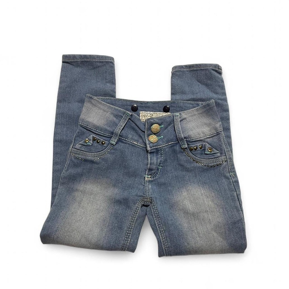 2BJ Jeans Style Girls Size 8 Embellished Butterfly Back Pocket Denim